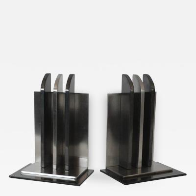 Walter Von Nessen Streamline Bookends By Walter Von Nessen for Chase Mfg 