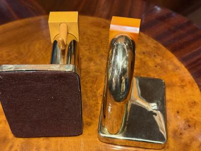 Walter Von Nessen Walter Von Nessen Chase Elephant Bookends American Art Deco Brass and Bakelite