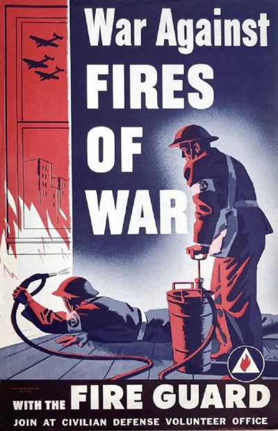 War Against Fires of War with the Fire Guard Vintage WWII Civilian Defense