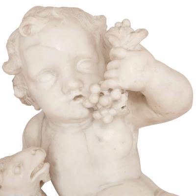 War and Peace pair of antique Italian marble figures