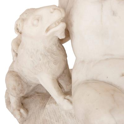 War and Peace pair of antique Italian marble figures