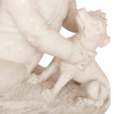 War and Peace pair of antique Italian marble figures