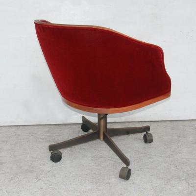 Ward Bennett 1 Ward Bennett Oak Mohair Bankers Executive Chair Bronze Base