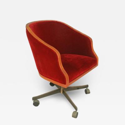 Ward Bennett 1 Ward Bennett Oak Mohair Bankers Executive Chair Bronze Base