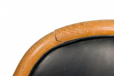 Ward Bennett 12 Ward Bennett for Brickel Associates Ash and Black Leather Office Chairs