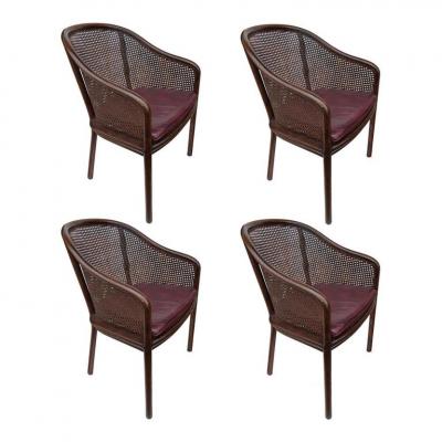 Ward Bennett One Midcentury Ward Bennett Landmark Cane Armchair for Brickel and Associates
