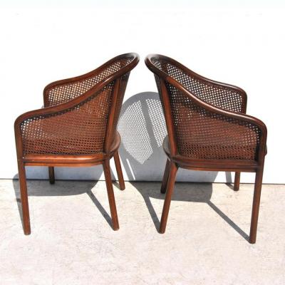 Ward Bennett One Midcentury Ward Bennett Landmark Cane Armchair for Brickel and Associates
