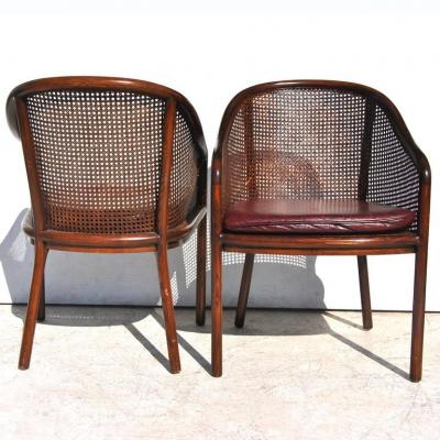 Ward Bennett One Midcentury Ward Bennett Landmark Cane Armchair for Brickel and Associates