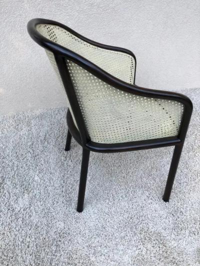 Ward Bennett Pair Ward Bennet Cane Lacquered Bentwood Walnut Chairs