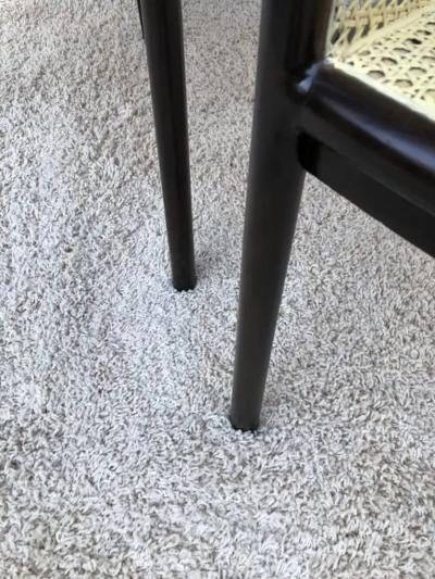 Ward Bennett Pair Ward Bennet Cane Lacquered Bentwood Walnut Chairs