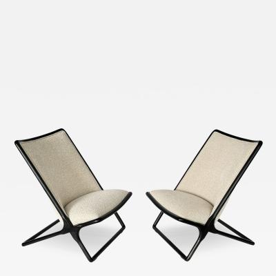 Ward Bennett Pair Ward Bennett Scissor Lounge Chairs