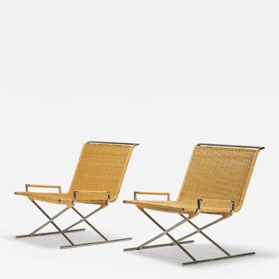 Ward Bennett Pair of Sled Lounge Chairs c 1966