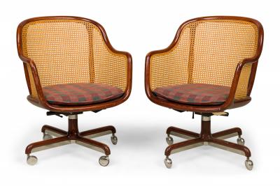 Ward Bennett Set of 8 Ward Bennett for Brickel Associates Ash Bentwood and Cane Office Chair