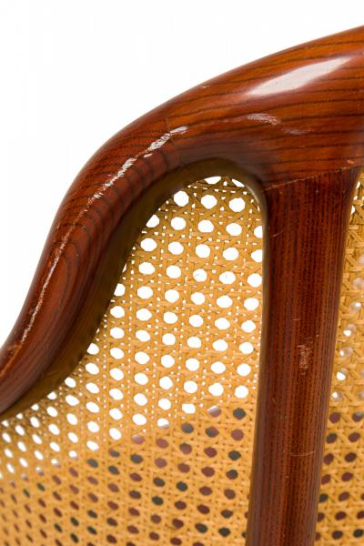 Ward Bennett Set of 8 Ward Bennett for Brickel Associates Ash Bentwood and Cane Office Chair