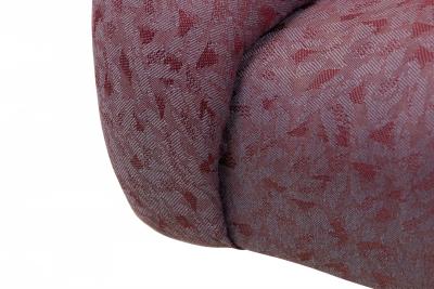 Ward Bennett Ward Bennett AmericanChrome and Light Purple Tufted Swivel Tub Armchair