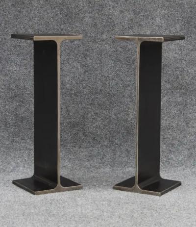 Ward Bennett Ward Bennett Inspired Pair Enameled Steel I Beam Console Tables or Pedestals