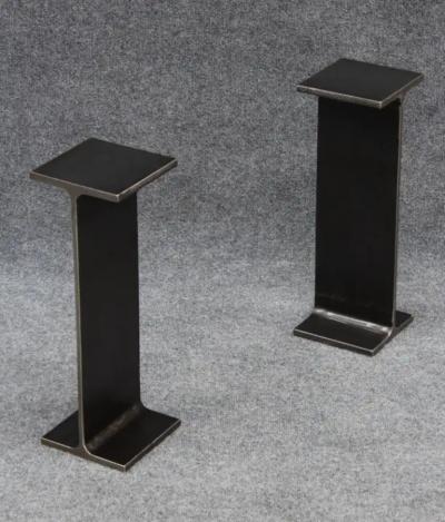 Ward Bennett Ward Bennett Inspired Pair Enameled Steel I Beam Console Tables or Pedestals