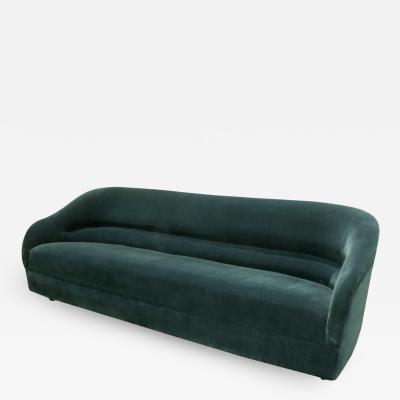 Ward Bennett Ward Bennett Sofa in Green Velvet with Back Pleat 1970s