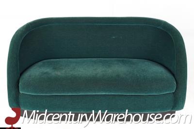 Ward Bennett Ward Bennett Style Mid Century Green Velvet Sofa Settee