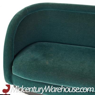 Ward Bennett Ward Bennett Style Mid Century Green Velvet Sofa Settee