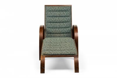 Ward Bennett Ward Bennett for Brickel Associates Steam Bent Ash and Blue Chaise Lounge