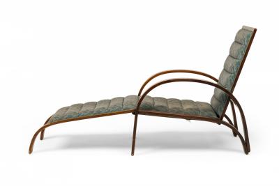 Ward Bennett Ward Bennett for Brickel Associates Steam Bent Ash and Blue Chaise Lounge