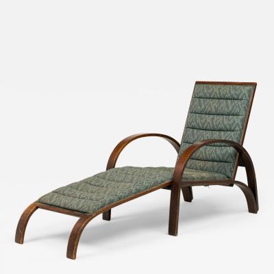Ward Bennett Ward Bennett for Brickel Associates Steam Bent Ash and Blue Chaise Lounge