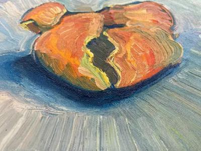 Warren Fischer Vintage Warren Fischer Still Life Abstract Oil Painting Figurative