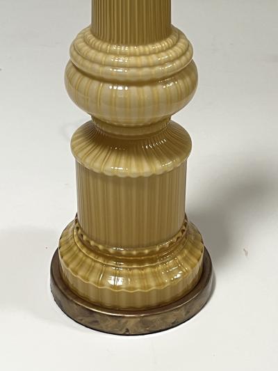 Warren Kessler Pair Murano Butterscotch glass Hand blown Columnar form Lamps