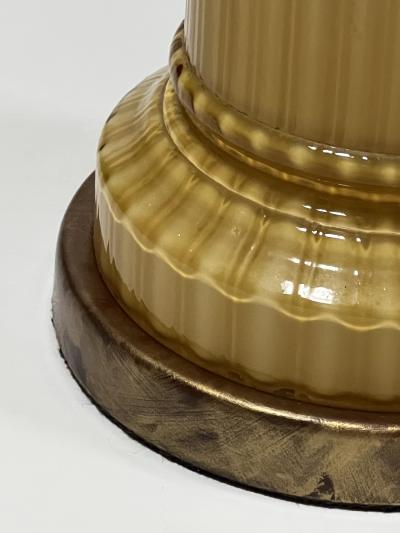 Warren Kessler Pair Murano Butterscotch glass Hand blown Columnar form Lamps