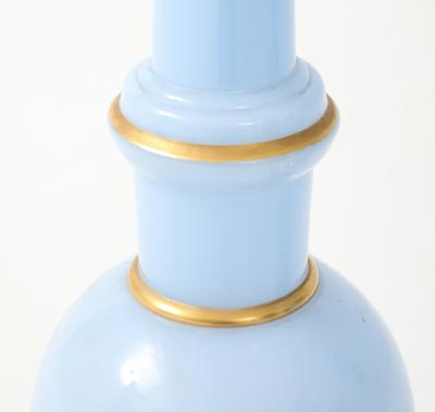 Warren Kessler Warren Kessler Blue Glass And Brass 1950s Table Lamps