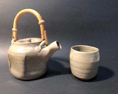 Warren MacKenzie Grey Teapot and Grey Yunomi