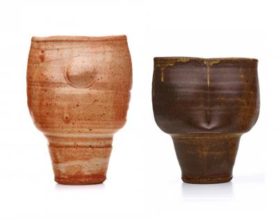 Warren Mackinzie Collection of Two Ceramic Glazed Vases by Warren Mackinzie