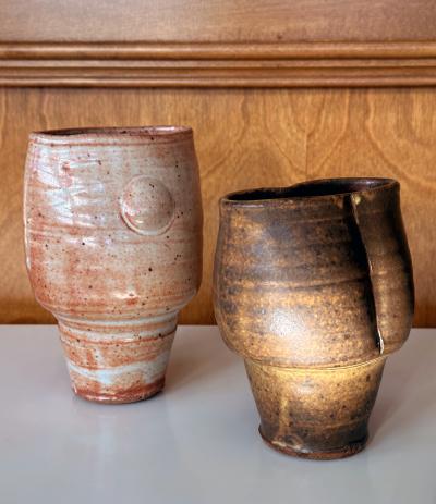 Warren Mackinzie Collection of Two Ceramic Glazed Vases by Warren Mackinzie