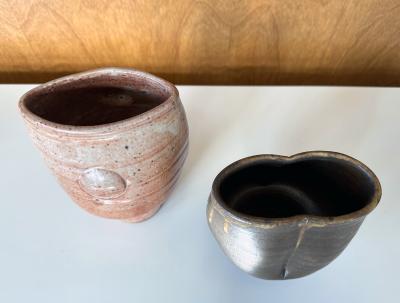 Warren Mackinzie Collection of Two Ceramic Glazed Vases by Warren Mackinzie