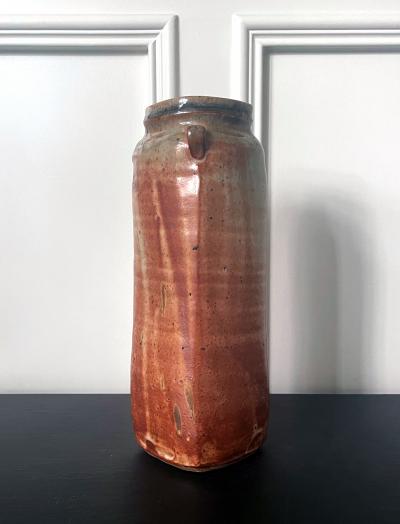Warren Mackinzie Tall Studio Pottery Ceramic Glazed Vase by Warren Mackinzie