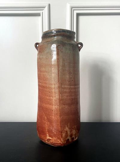 Warren Mackinzie Tall Studio Pottery Ceramic Glazed Vase by Warren Mackinzie