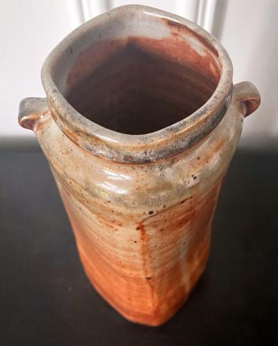 Warren Mackinzie Tall Studio Pottery Ceramic Glazed Vase by Warren Mackinzie