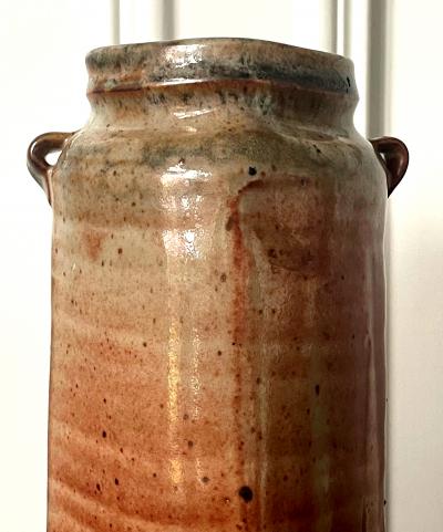 Warren Mackinzie Tall Studio Pottery Ceramic Glazed Vase by Warren Mackinzie