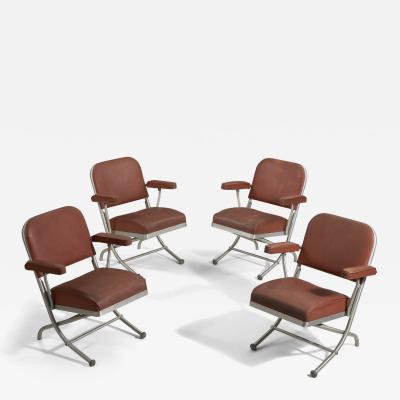 Warren McArthur Arm Chairs with Steel and Vinyl United States 1930s