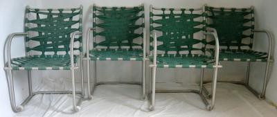 Warren McArthur Set of Four Warren McArthur Webbed Lounge Chairs circa 1938