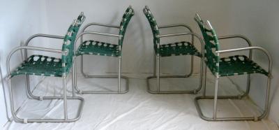 Warren McArthur Set of Four Warren McArthur Webbed Lounge Chairs circa 1938