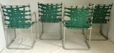 Warren McArthur Set of Four Warren McArthur Webbed Lounge Chairs circa 1938