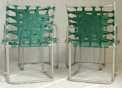 Warren McArthur Set of Four Warren McArthur Webbed Lounge Chairs circa 1938