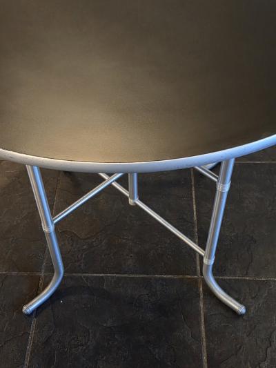 Warren McArthur Warren McArthur Furniture Corp Early Warren McArthur J Leg 36 Round Table Patent Applied For Label 1933 34