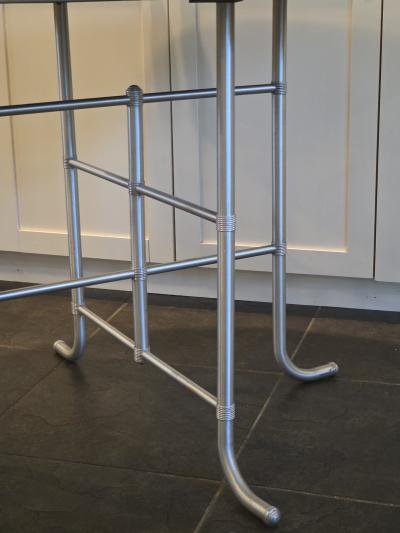 Warren McArthur Warren McArthur Furniture Corp Early Warren McArthur J Leg 36 Round Table Patent Applied For Label 1933 34