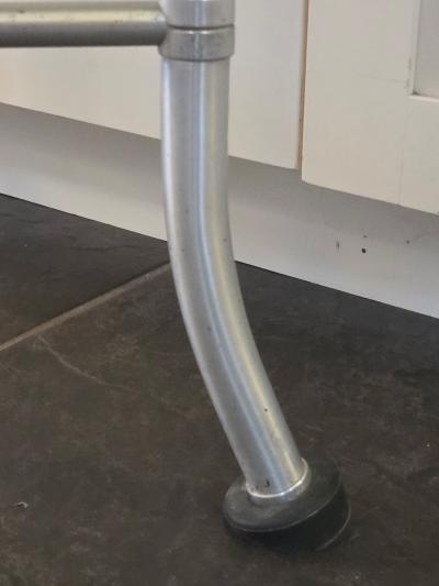 Warren McArthur Warren McArthur Furniture Corp Warren McArthur Aluminum Card Table 30 Formica Top Double X Base c 1938