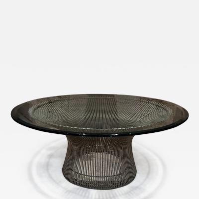 Warren Platner 1970s Warren Platner Modern Round Coffee Table Metal and Glass