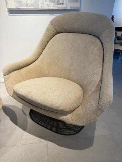 Warren Platner American Modern Bronze Frame Easy Lounge Chair and Ottoman 1966