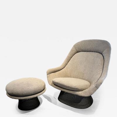 Warren Platner American Modern Bronze Frame Easy Lounge Chair and Ottoman 1966